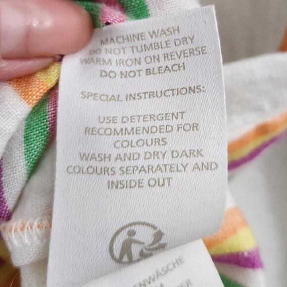 Boden Womens Katie Top 4‎ Striped Linen Back Button Up Blouse Resortwear - Picture 7 of 13